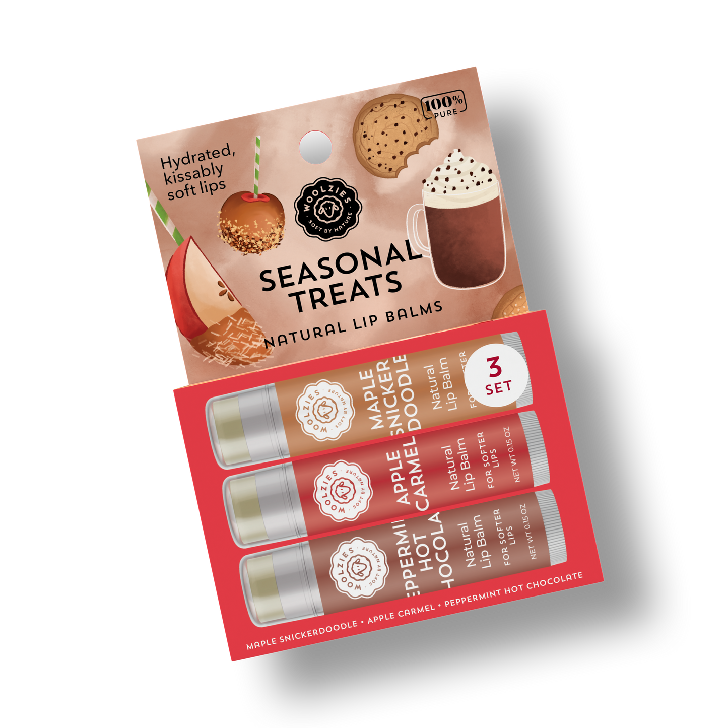 Natural Shea Butter Lip Balm Trio – Seasonal Treats