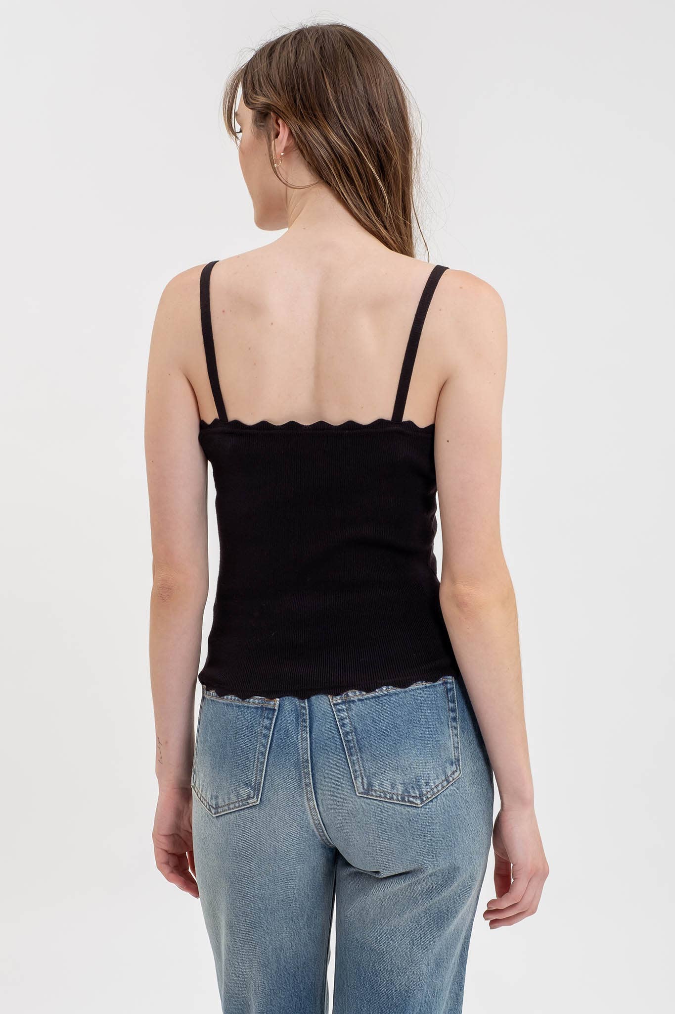 Black Scalloped Cami