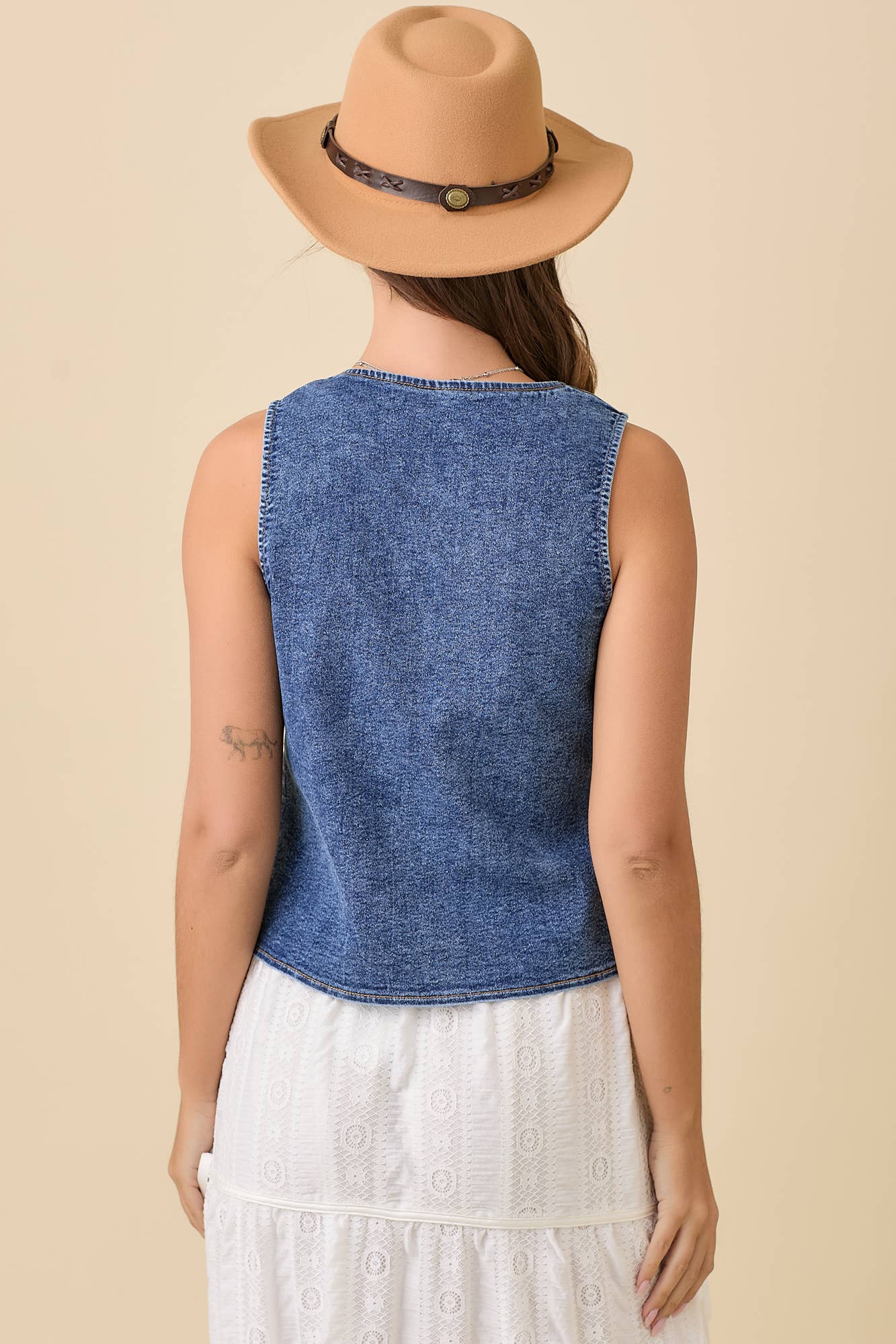 Embroidered Tie Vest