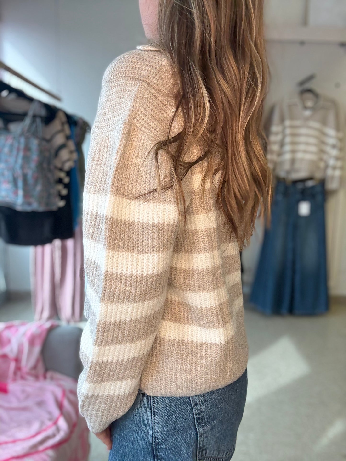 Sandstone Stripes Knit Top