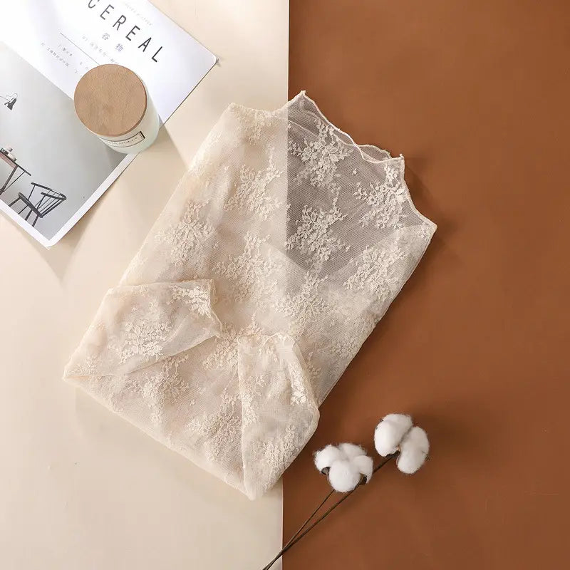 Cream Dolly Mesh Top