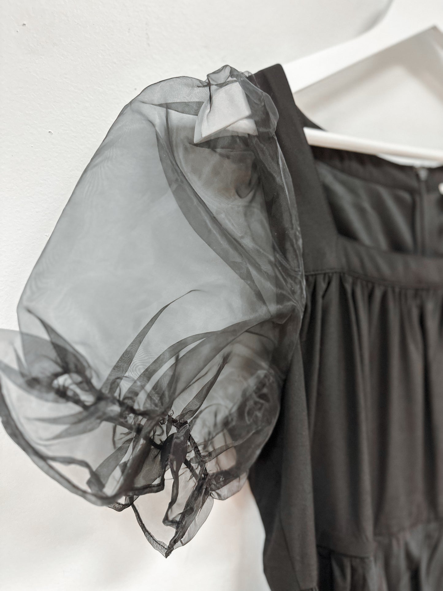 Bibi Puff Sleeve Black Dress
