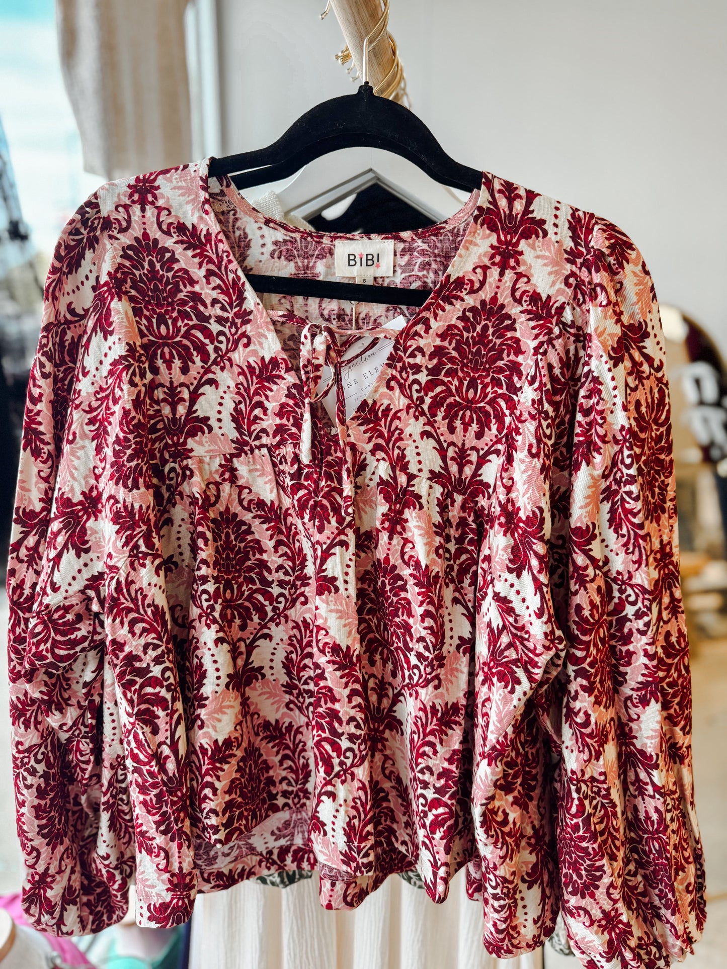 Crimson Blooms Blouse