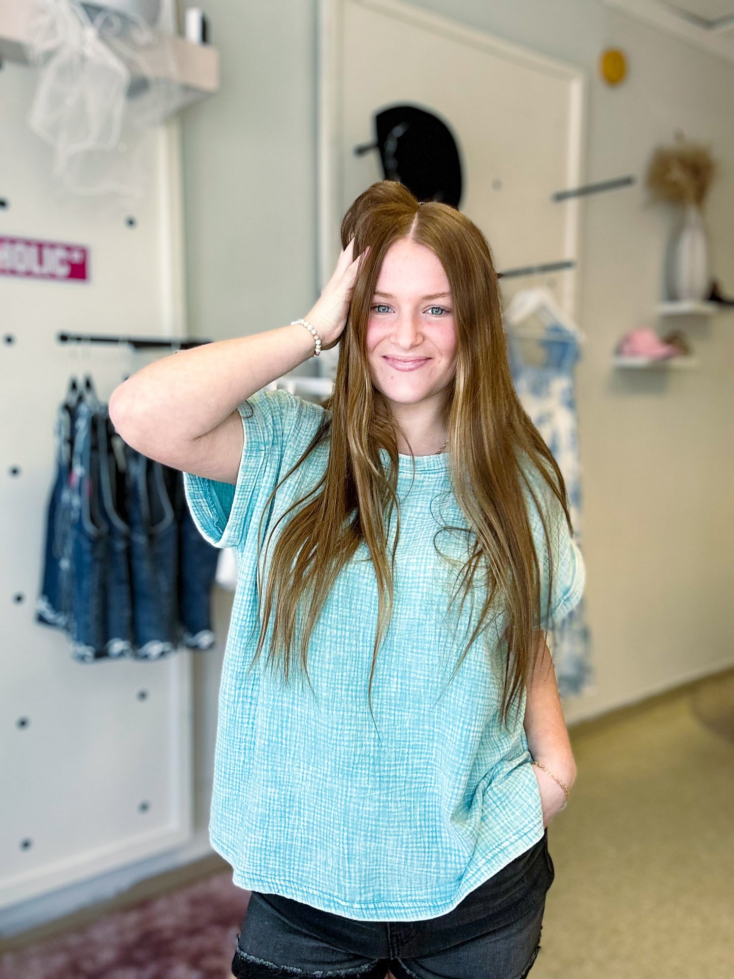 Dusty Teal Woven Top