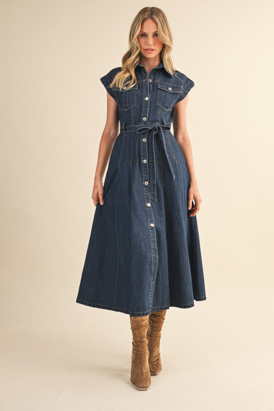 The Western Whisper Denim Dress