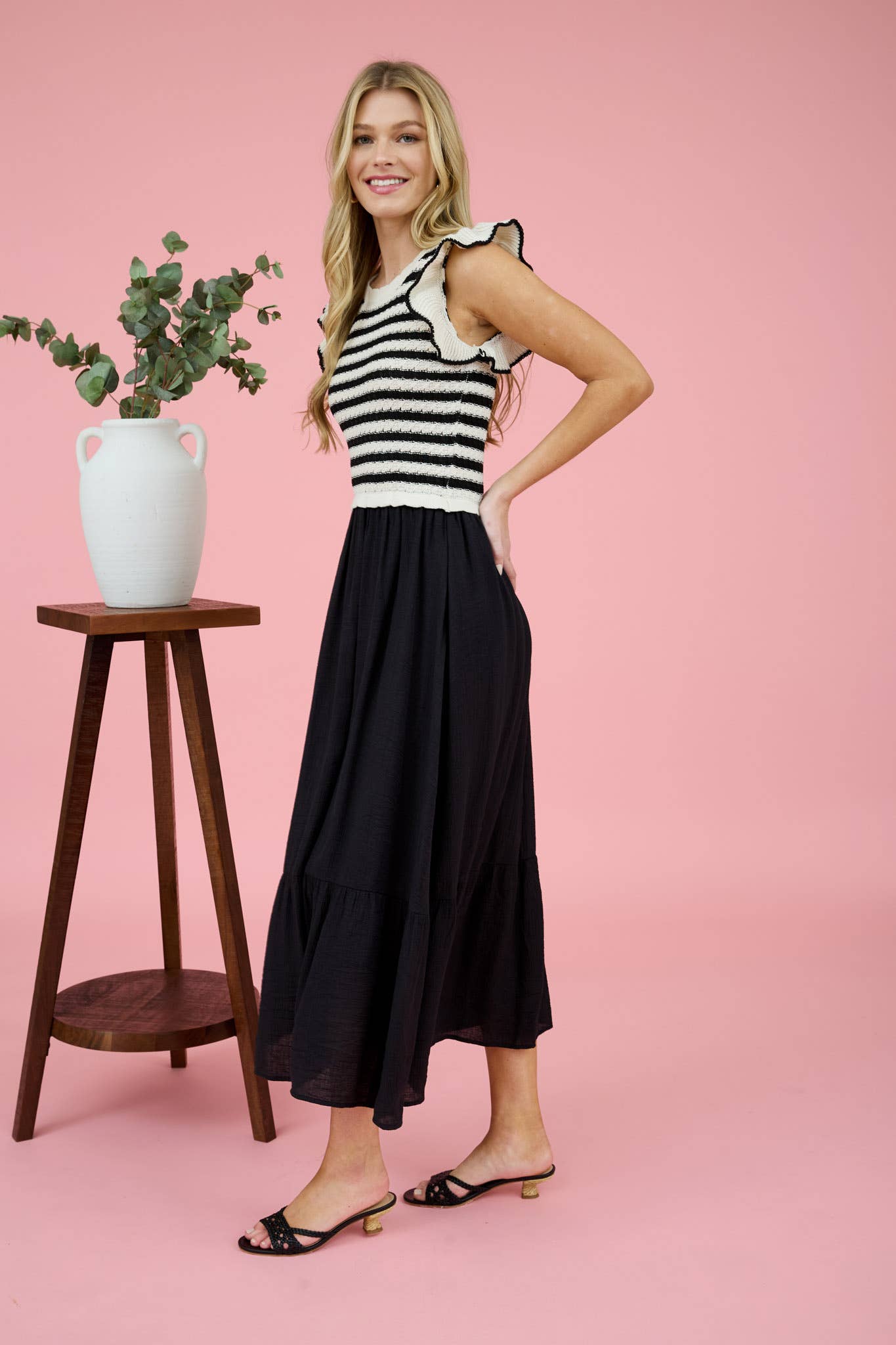 Striped sweater maxi