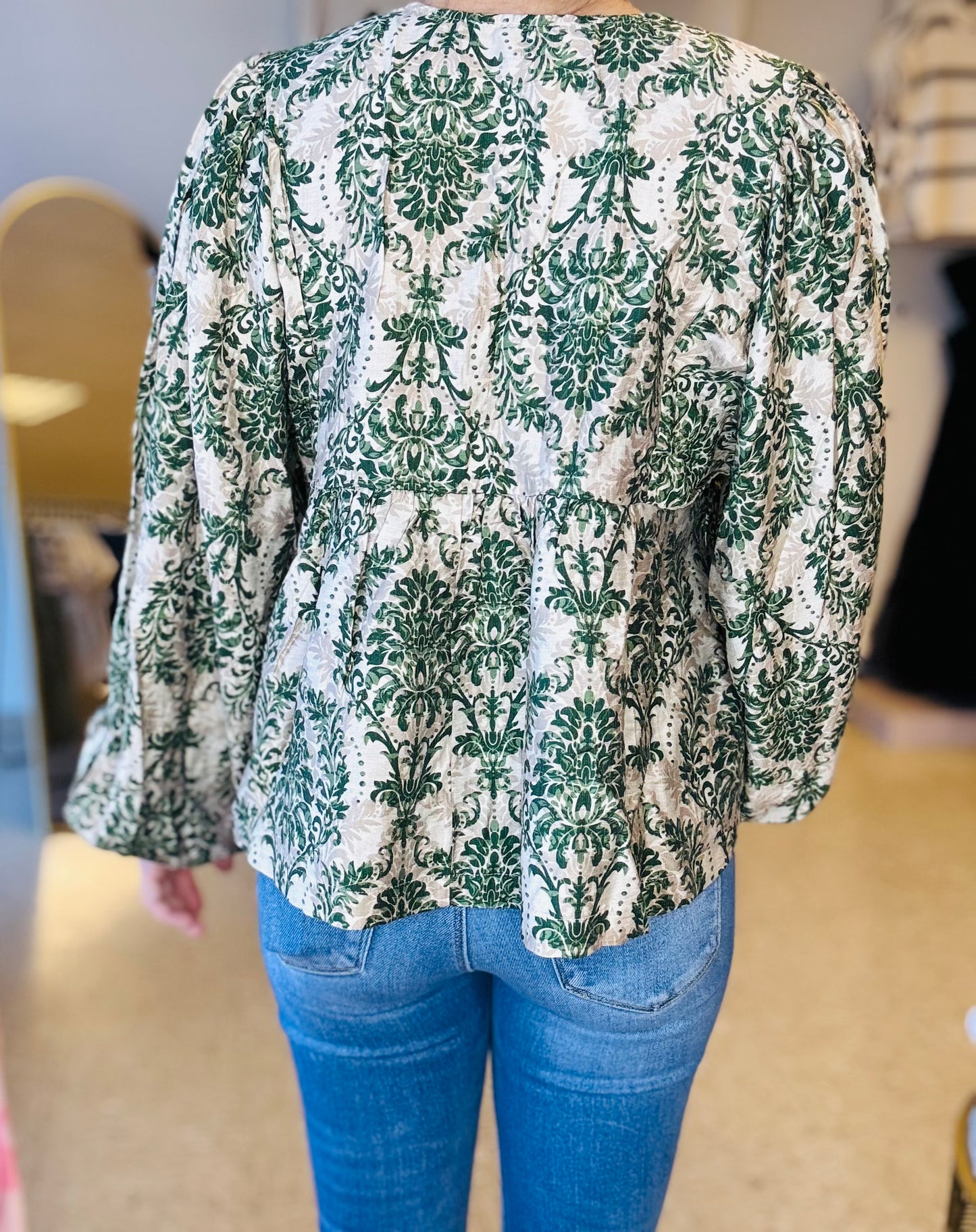 Evergreen Blooms Blouse