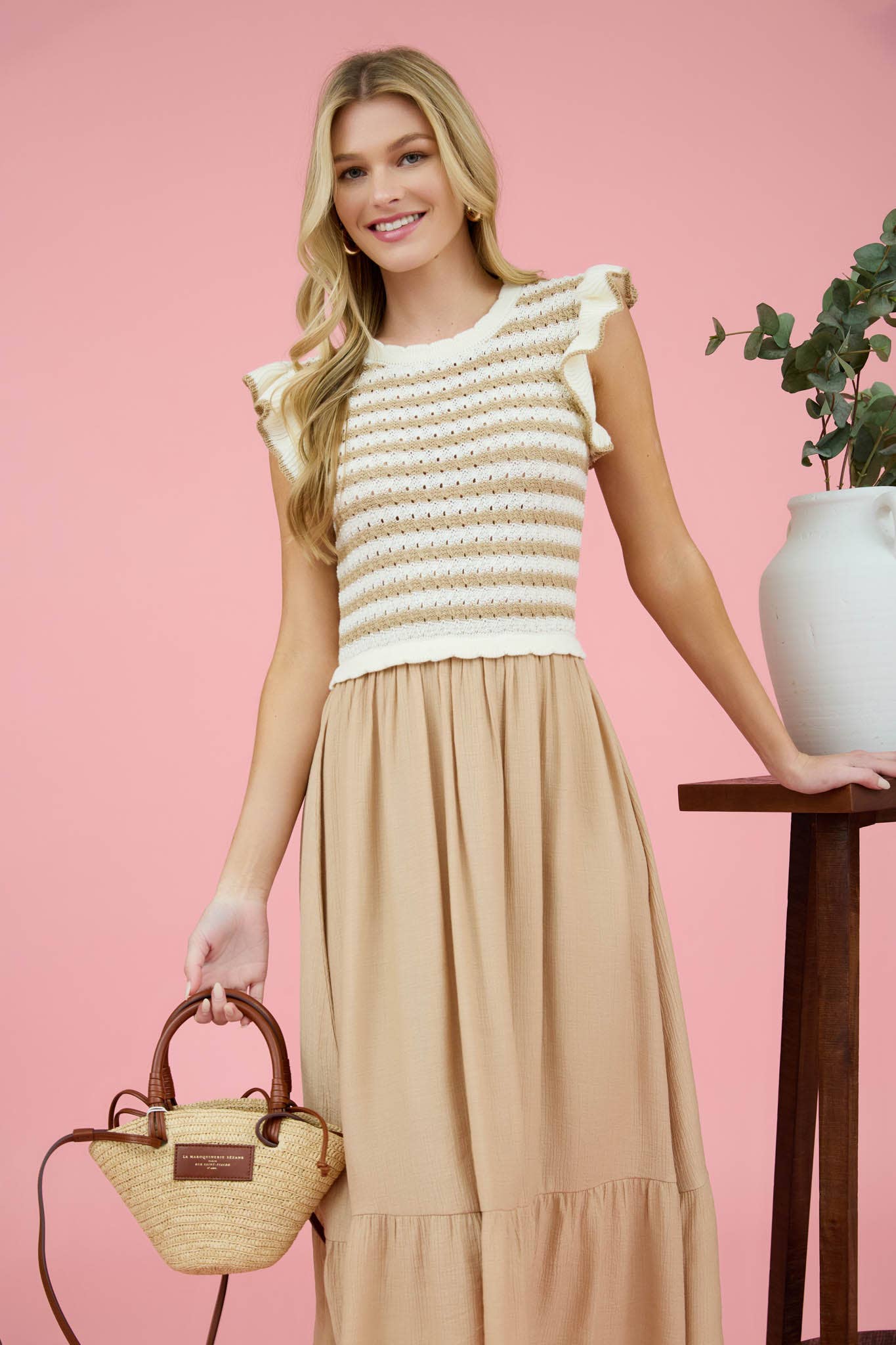 Striped sweater maxi