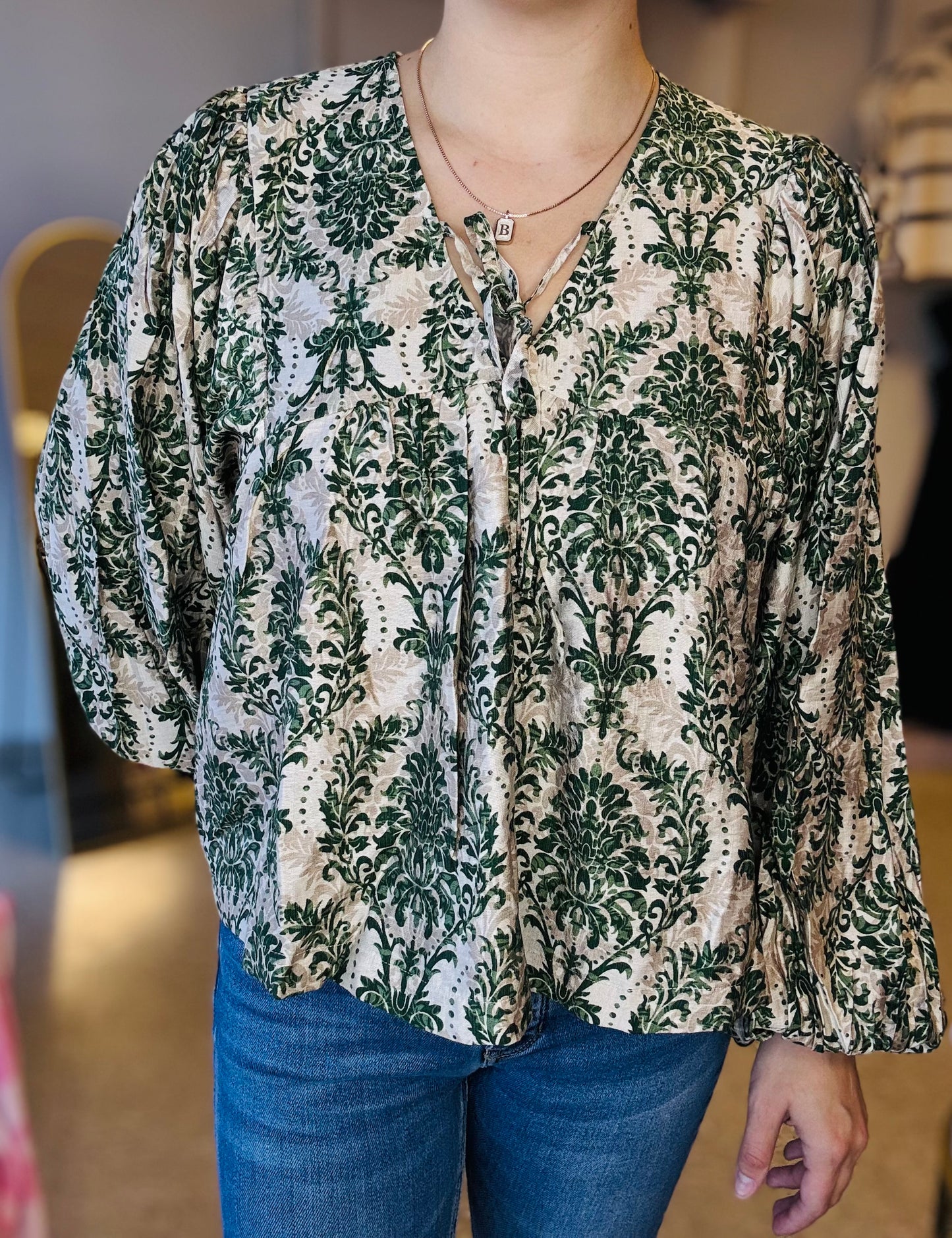Evergreen Blooms Blouse