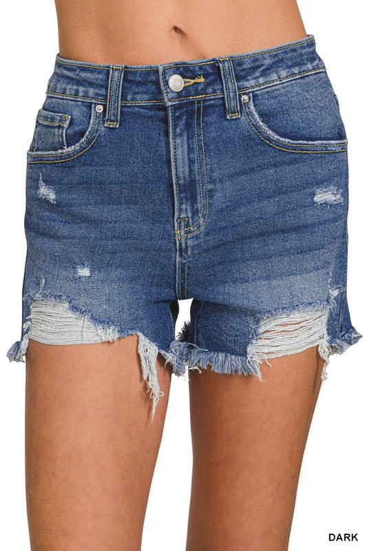 Distressed Shorts Dark