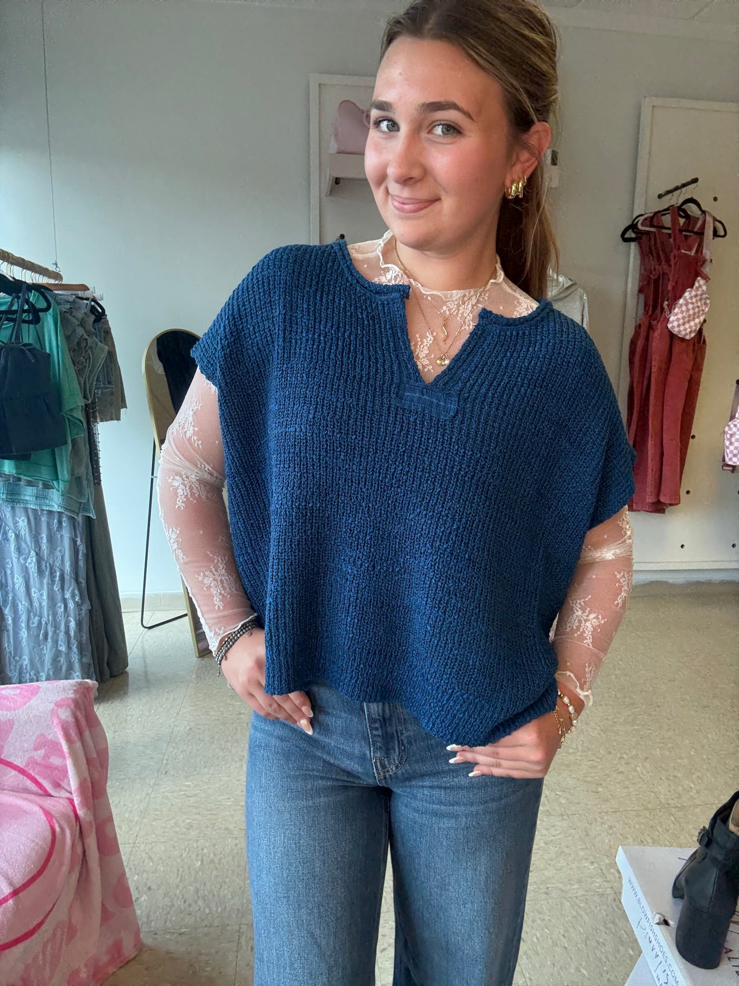 Harbor Breeze Deep Sea Knit Top