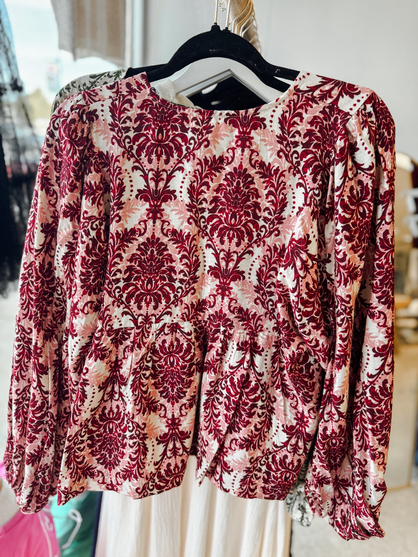 Crimson Blooms Blouse