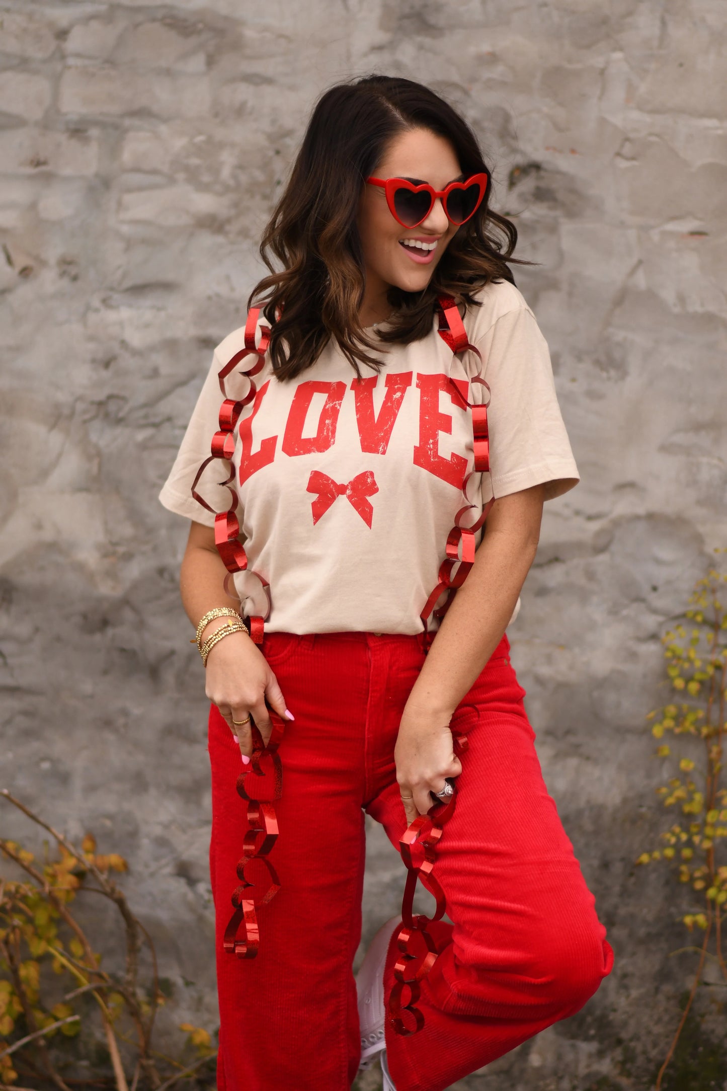Distressed Love Bow Graphic Tee
