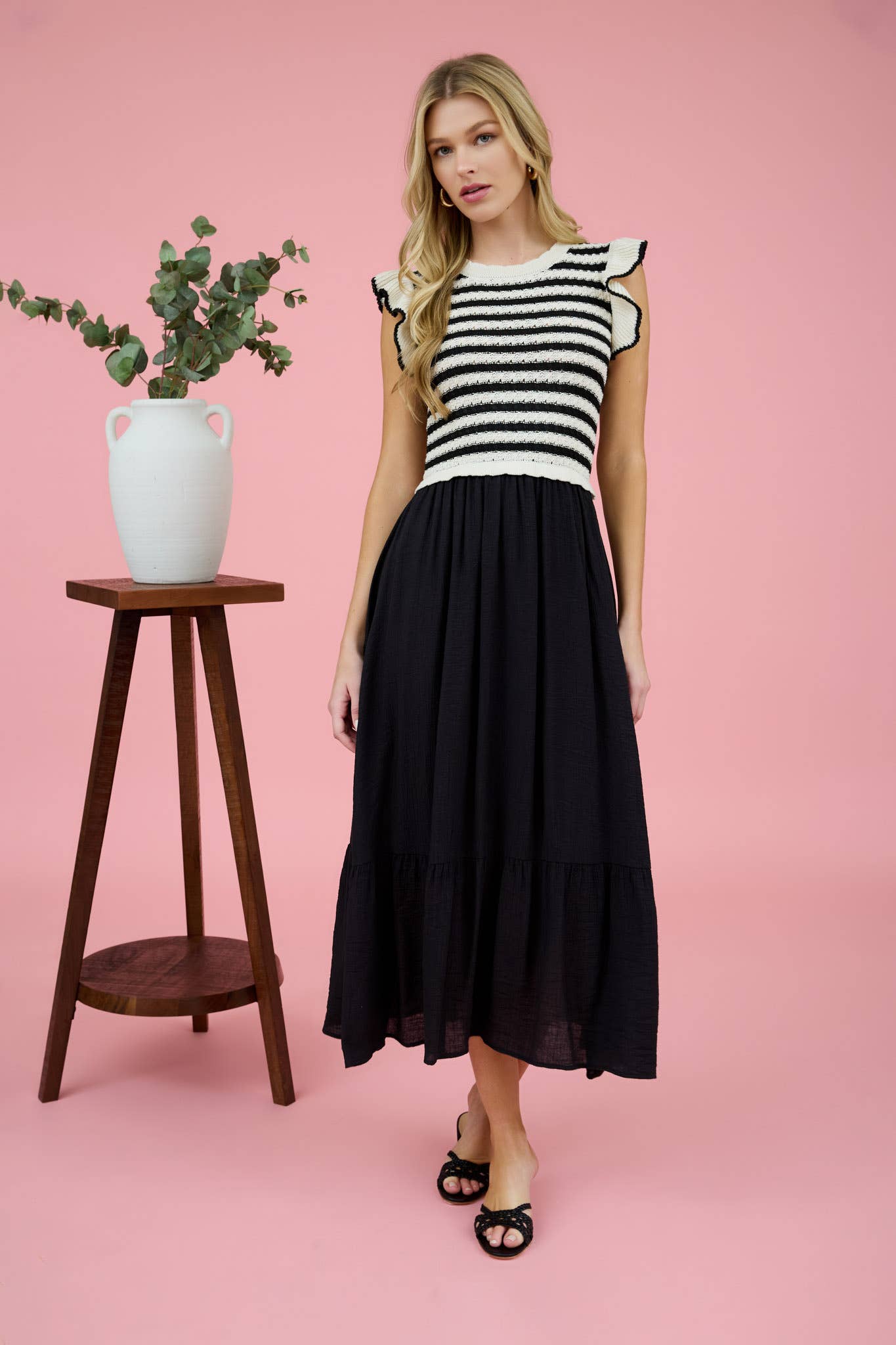 Striped sweater maxi