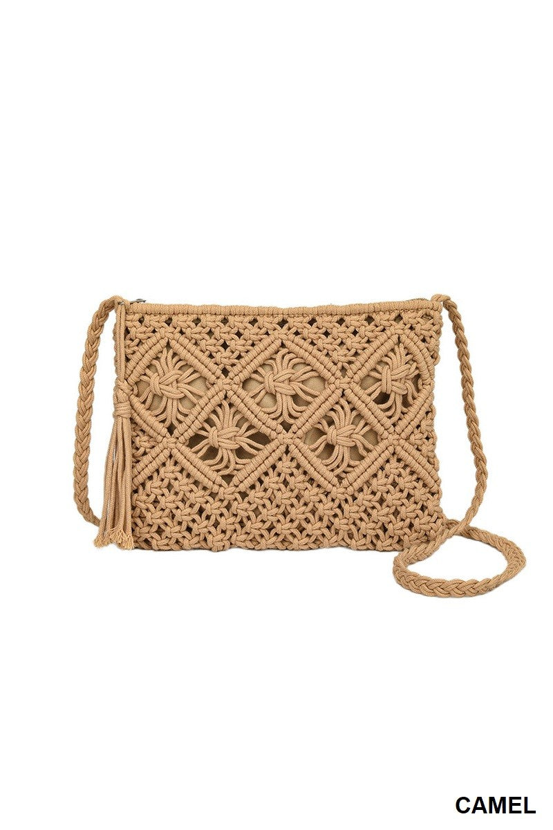Woven Tassel Shoulder Bag