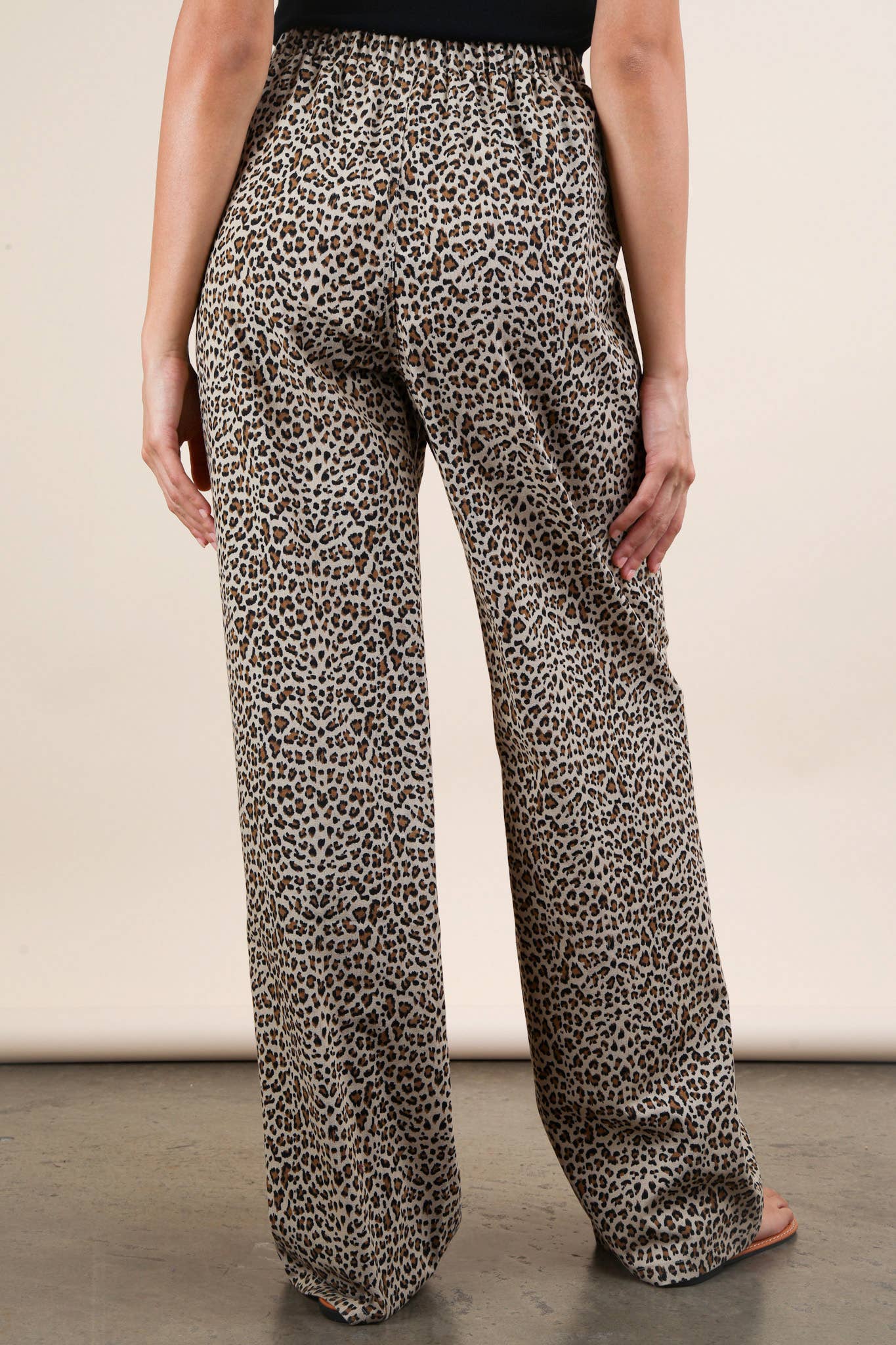 Leopard Linen Wide Leg Pants