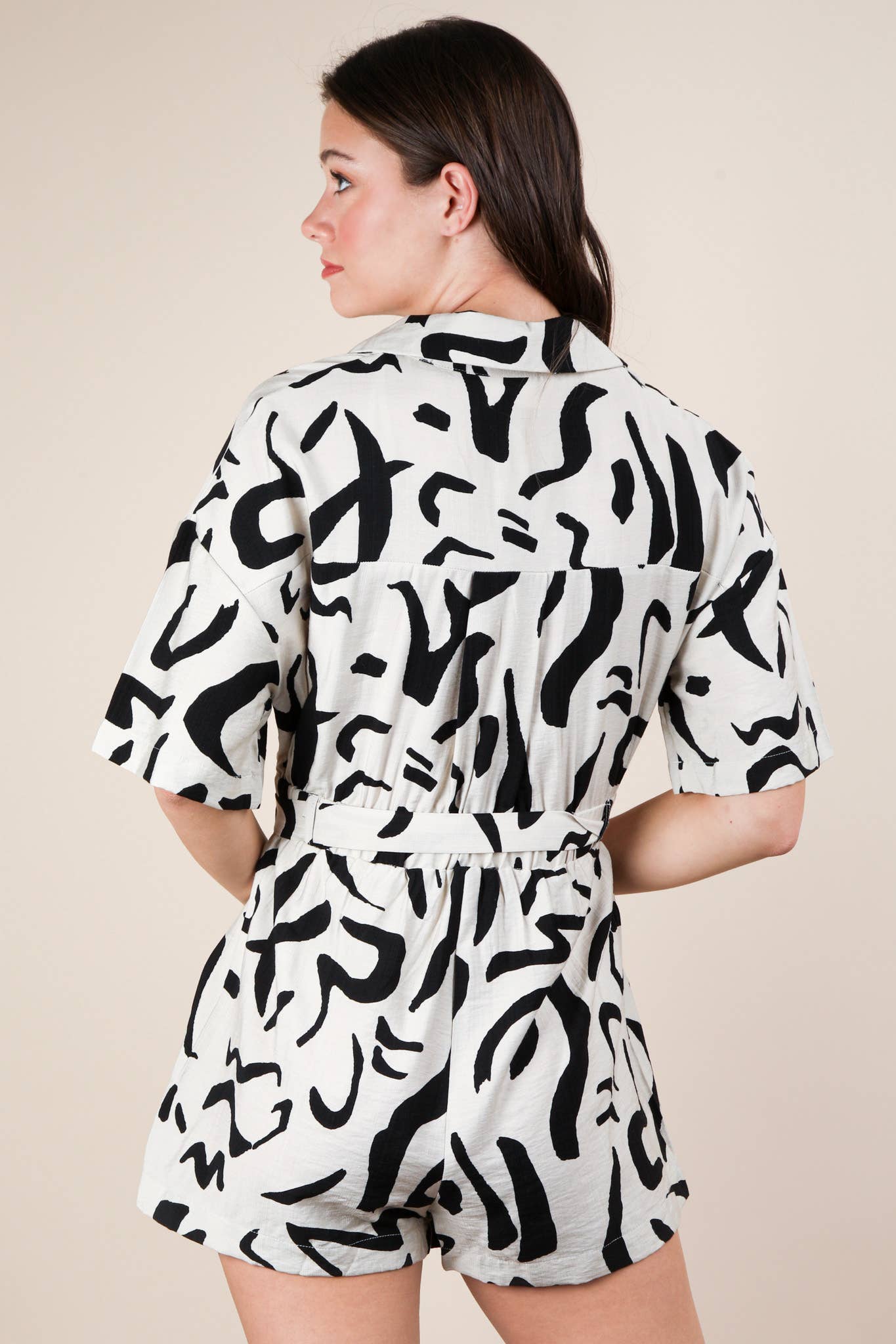 Oversized Printed Button Down Resort Romper