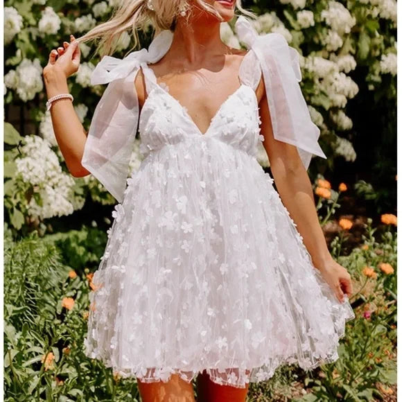 White Mini Babydoll Dress