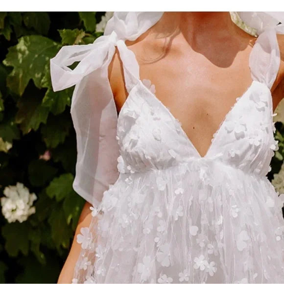 White Mini Babydoll Dress