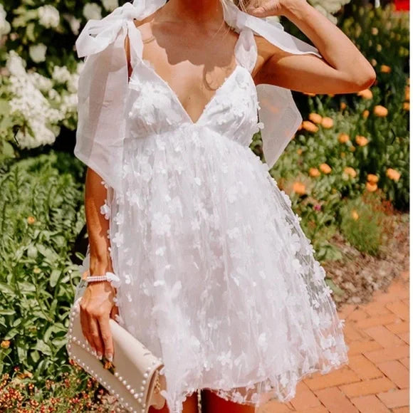 White Mini Babydoll Dress