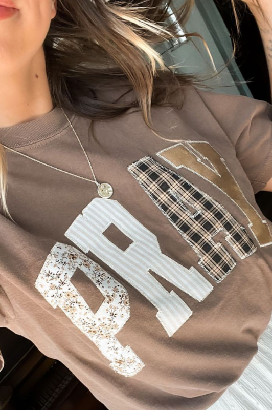 Embroidered Pray Tee Shirt: PRE ORDER