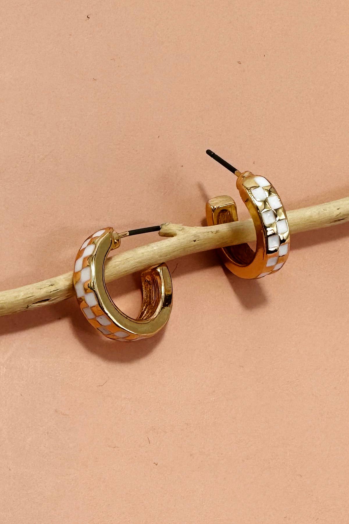 Checkered Hoops Gold/black