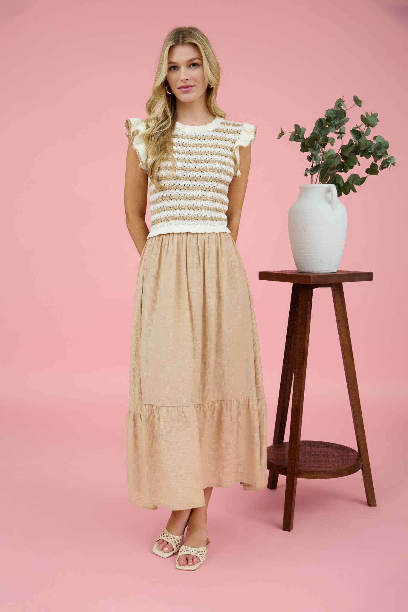 Striped sweater maxi