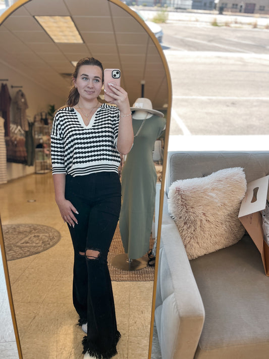 Diamond Stripe Sweater Top
