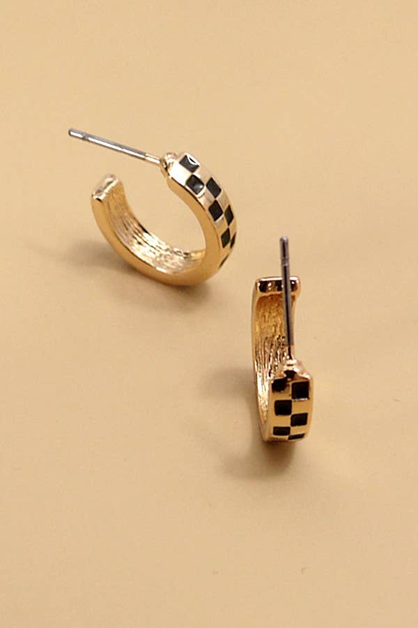 Checkered Hoops Gold/black
