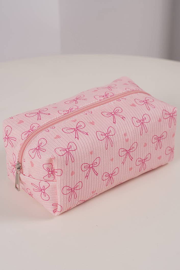 POUCH BAG : BOW PINK