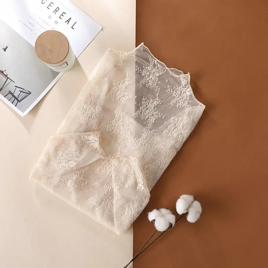 Cream Dolly Mesh Top