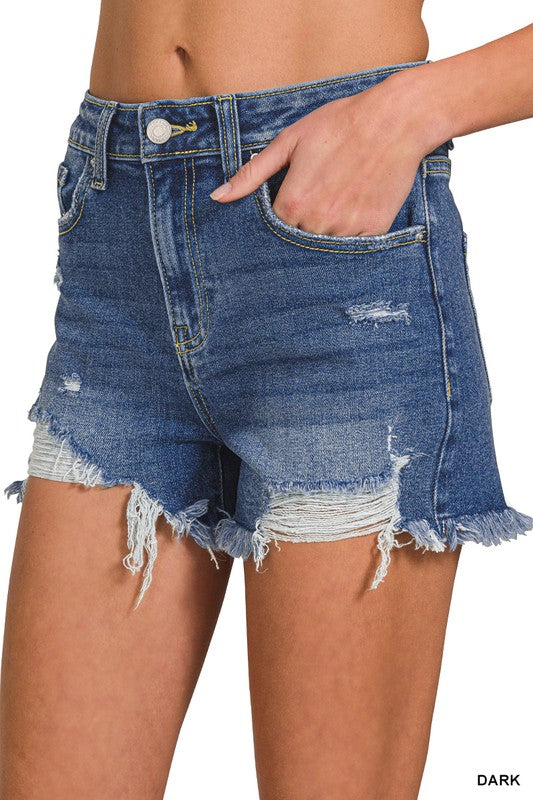 Distressed Shorts Dark