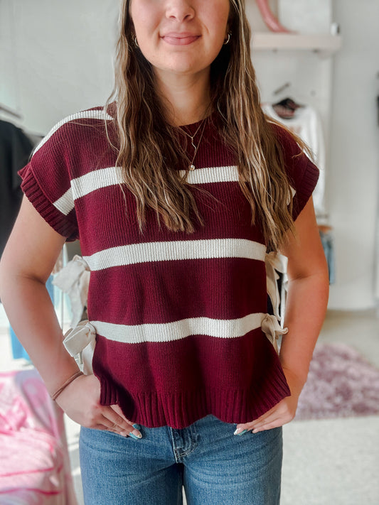 The Harbor Knit Top Burgundy
