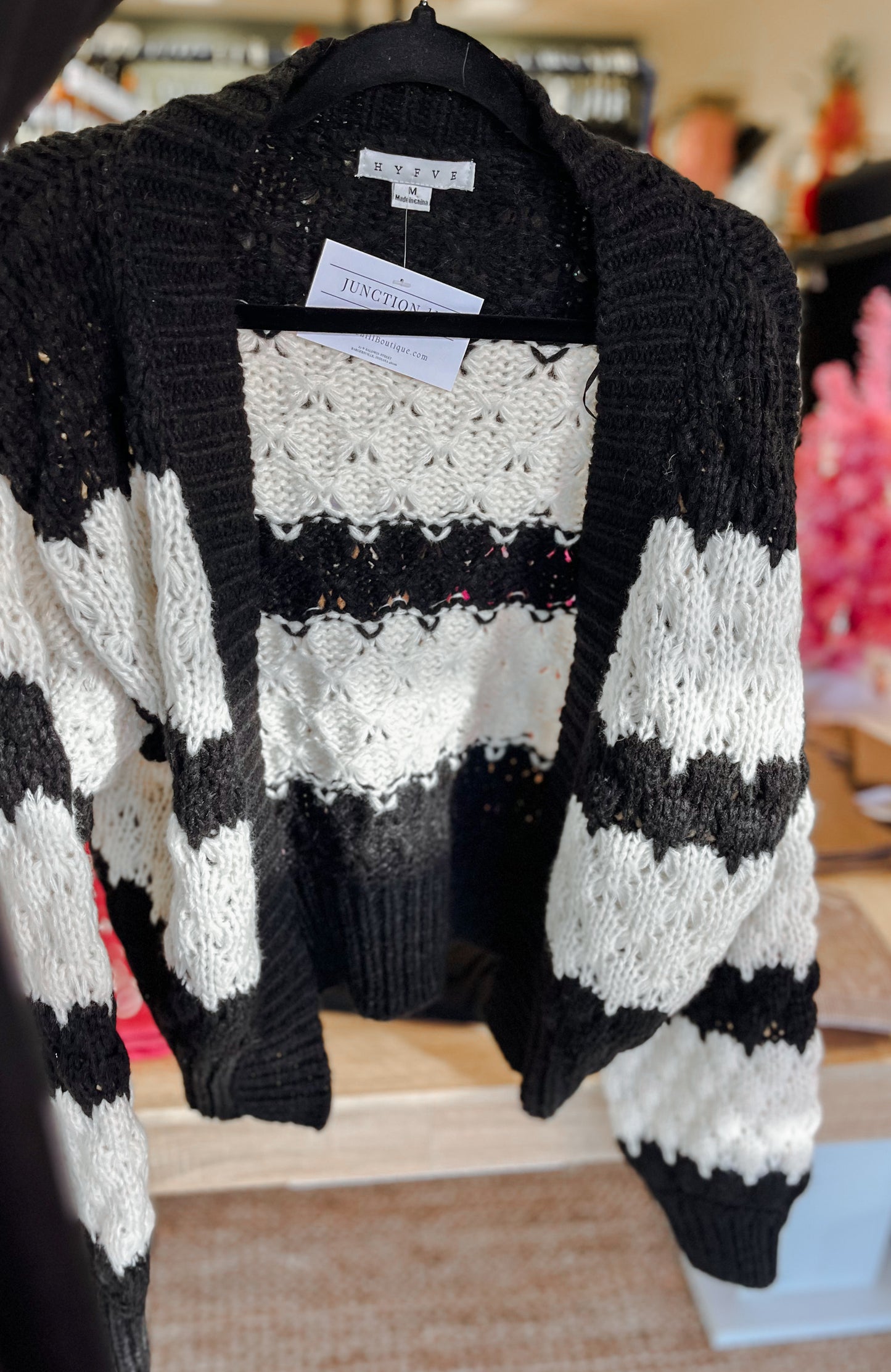 Scallop Striped Cardigan
