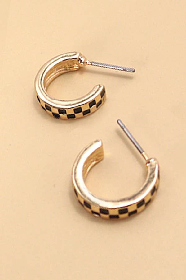 Checkered Hoops Gold/black