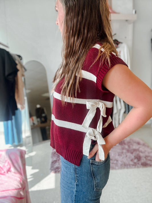 The Harbor Knit Top Burgundy