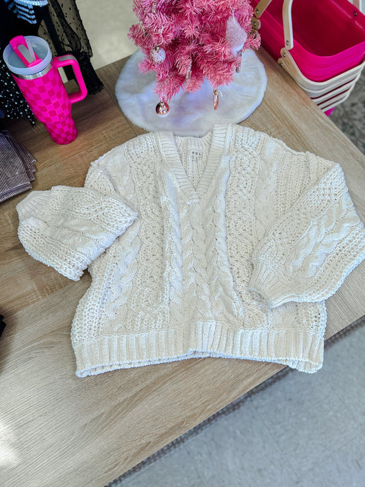 POL Cable Knit Sweater