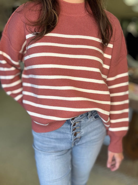 Winter Rose – Falling Lines Striped Sweater