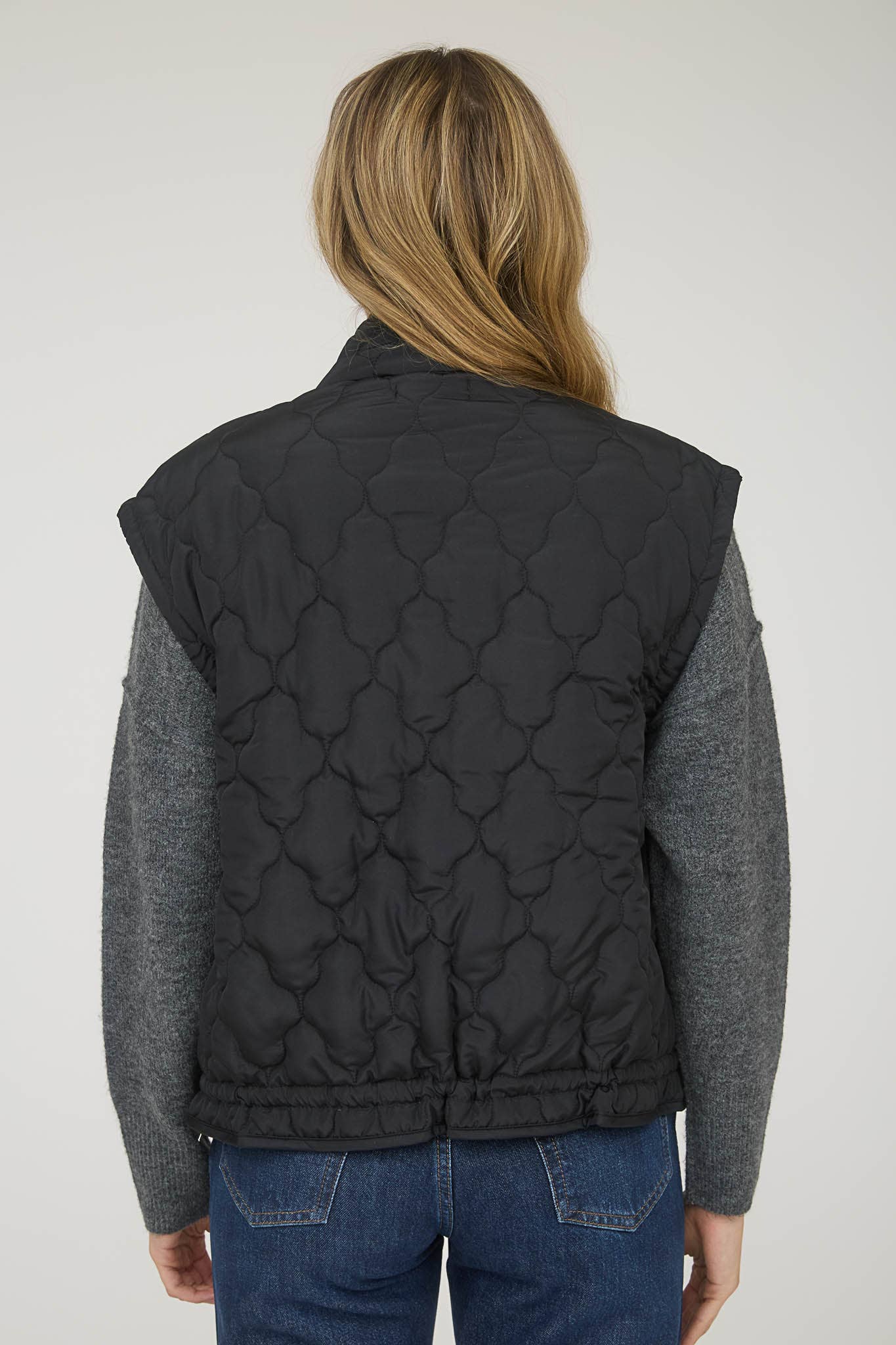 The Emerson Quilted Vest Black