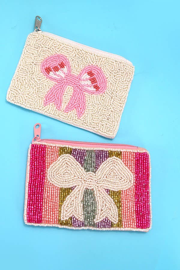 BOW POUCH: White