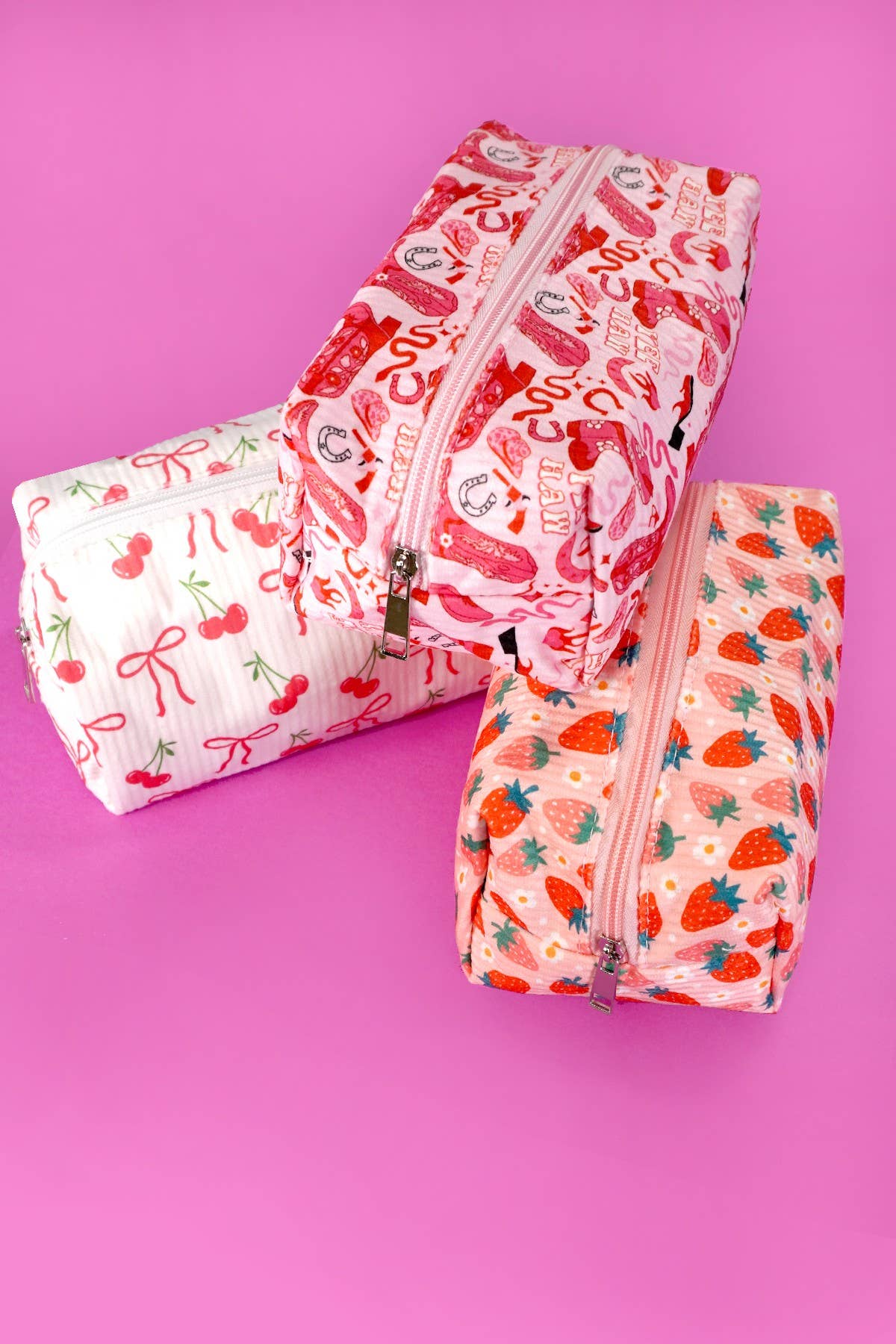 POUCH BAG : BOW CHERRY