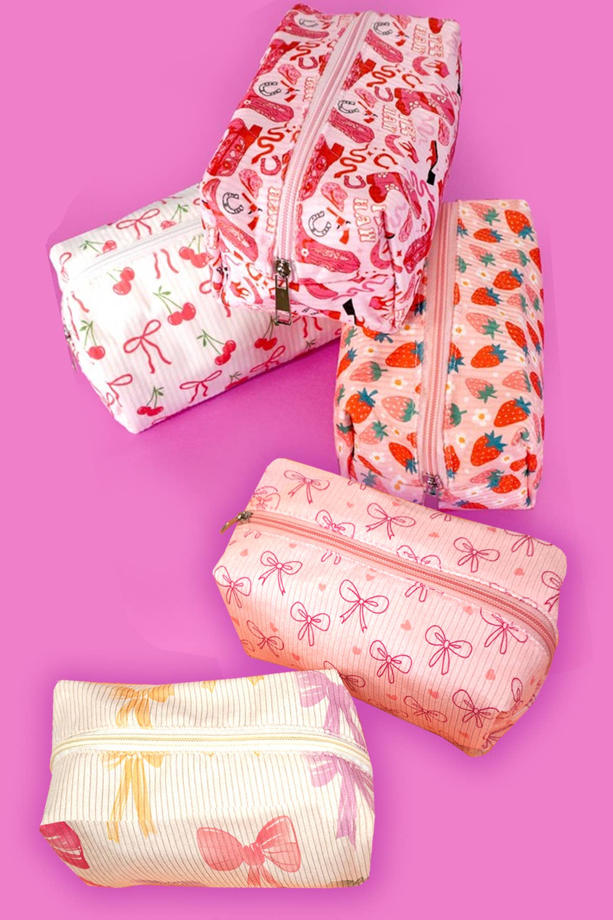 POUCH BAG : BOW CHERRY