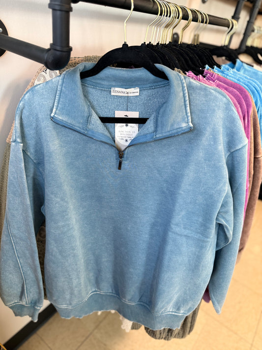 Blue quarter zip