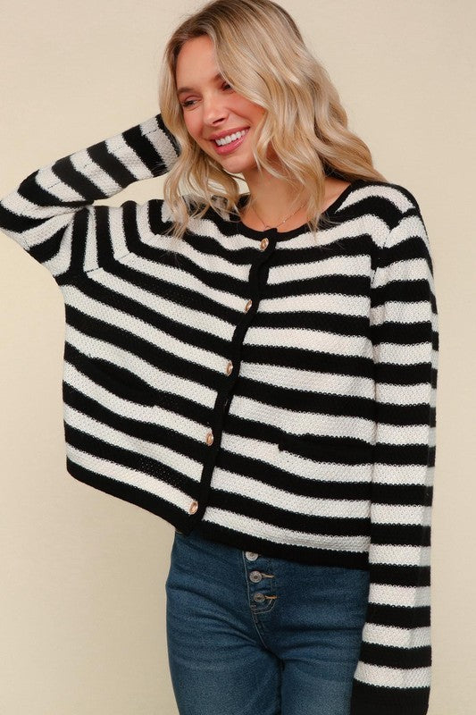 City Stroll Striped Cardigan