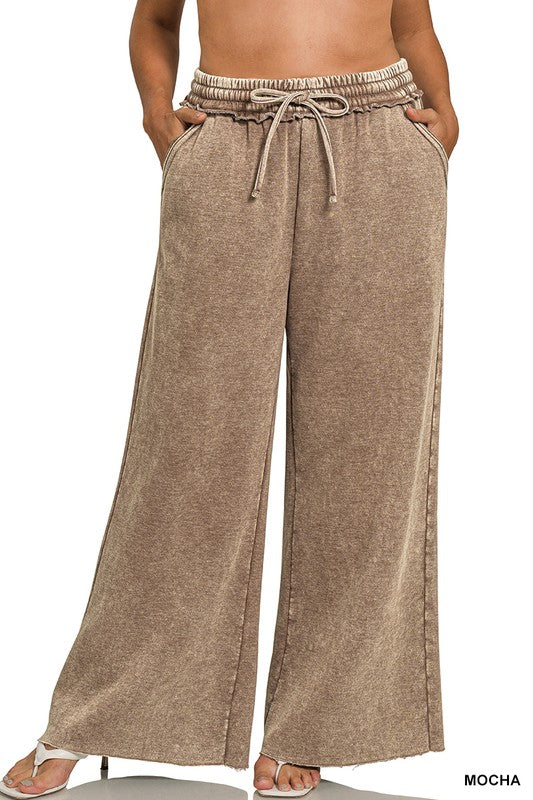 Mocha Luxe Curvy Palazzo Pants
