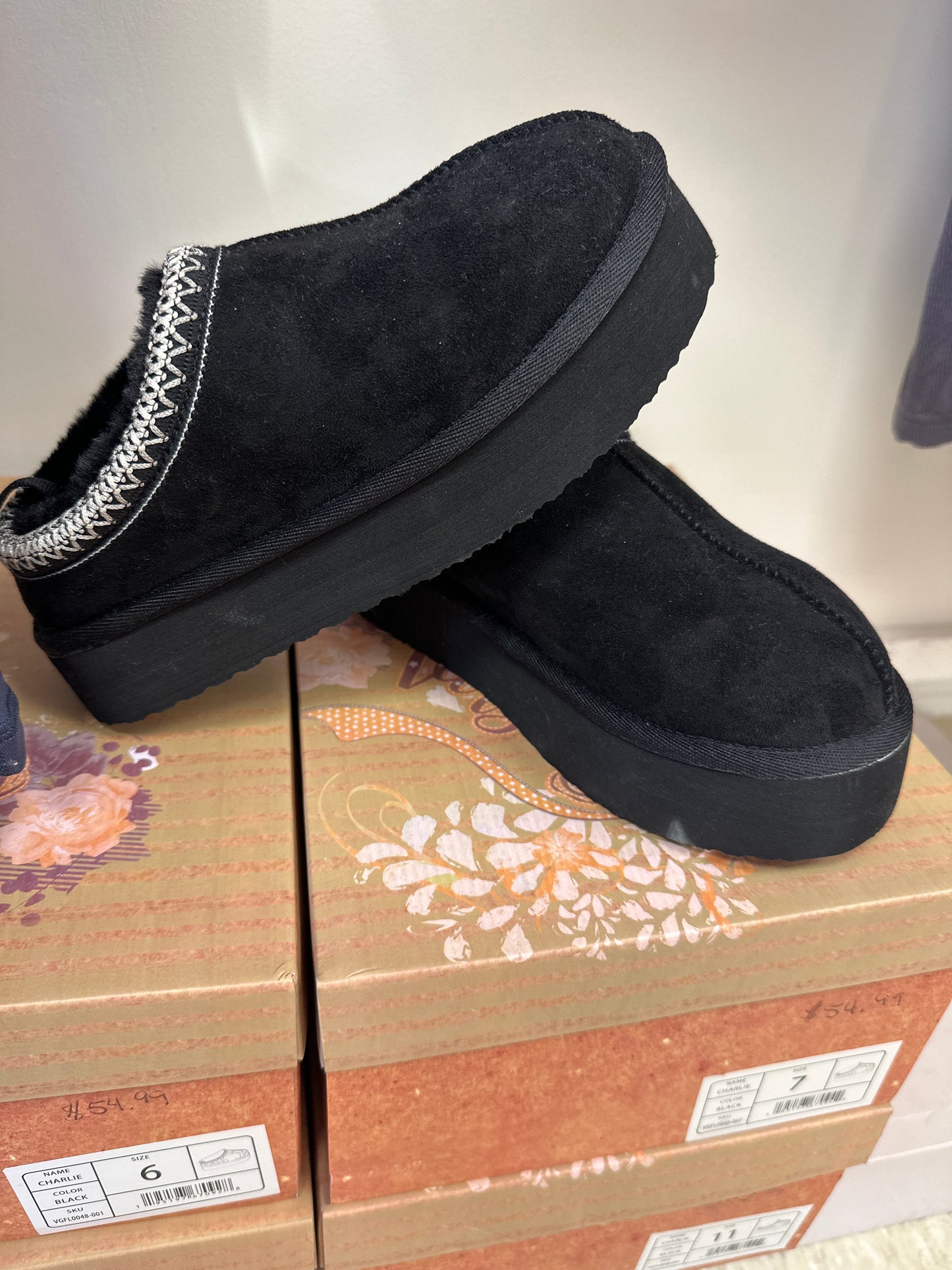Black platform slides