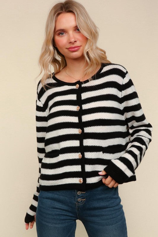 City Stroll Striped Cardigan