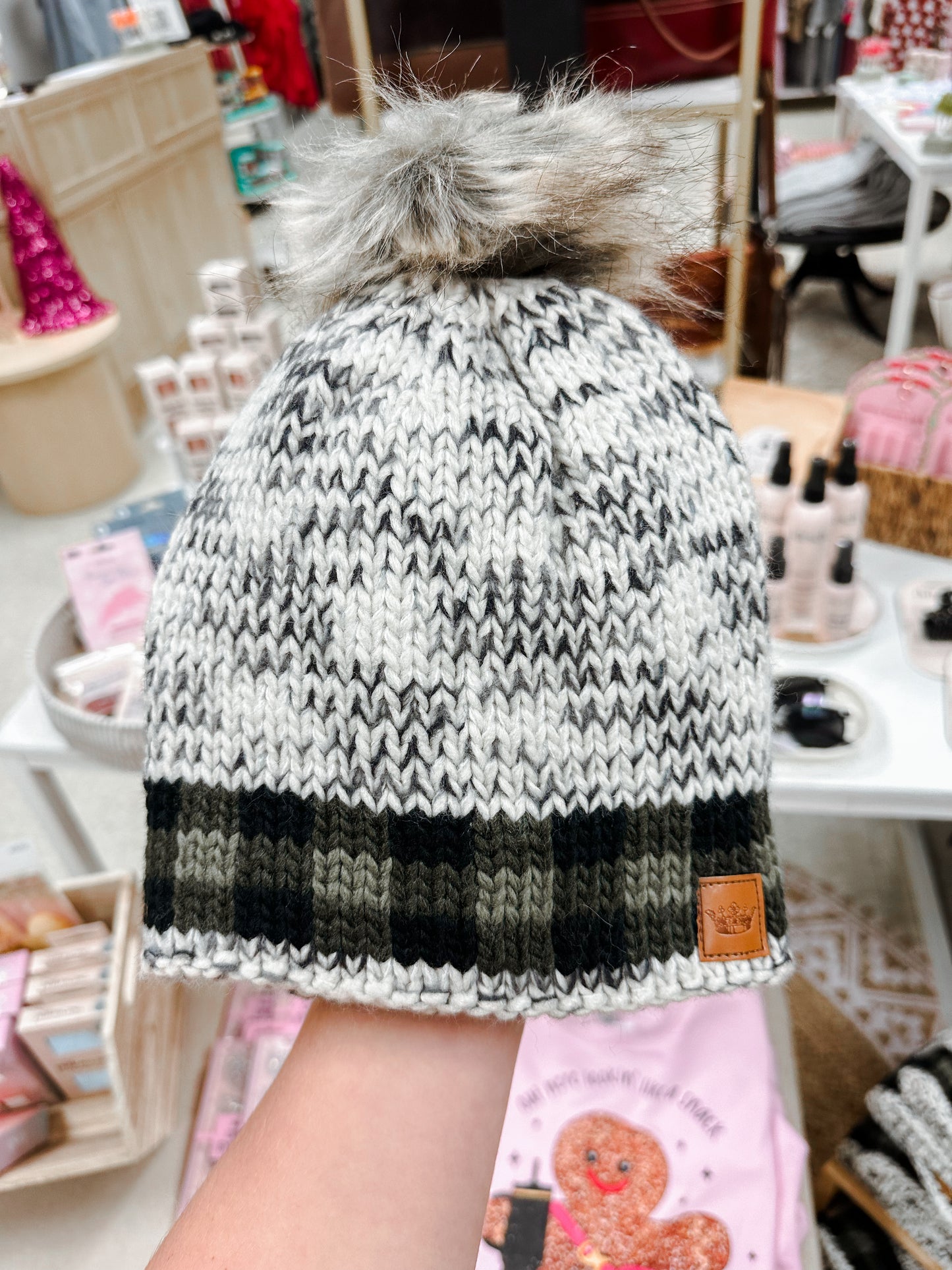 Green Plaid Beanie