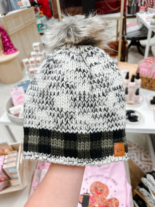 Green Plaid Beanie