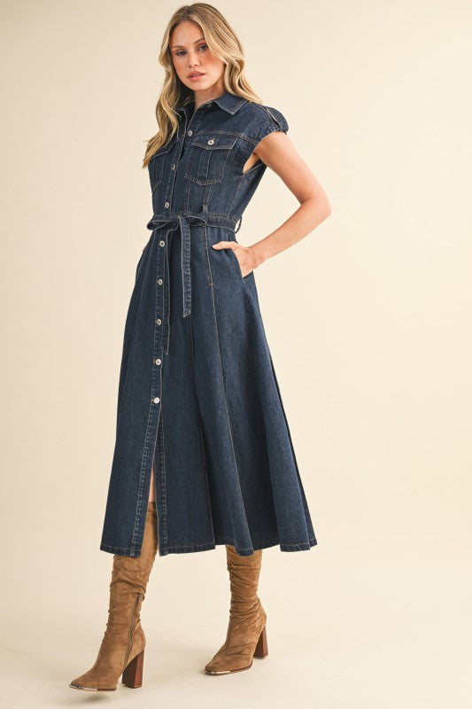 The Western Whisper Denim Dress